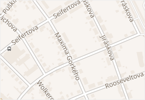 Maxima Gorkého v obci Krnov - mapa ulice