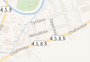 Nerudova v obci Krnov - mapa ulice