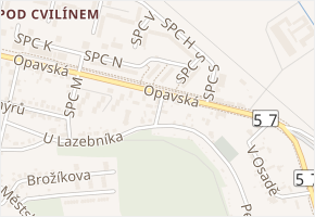 Opletalova v obci Krnov - mapa ulice