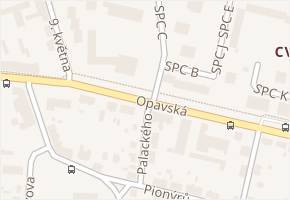 Palackého v obci Krnov - mapa ulice