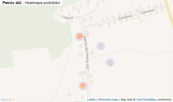 Mapa Petrův důl - Firmy v ulici.