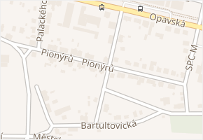 Pionýrů v obci Krnov - mapa ulice