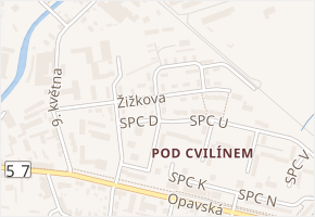 Praskova v obci Krnov - mapa ulice