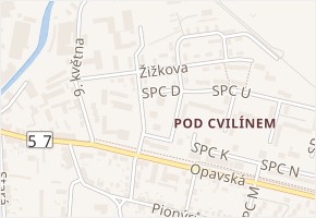 SPC D v obci Krnov - mapa ulice