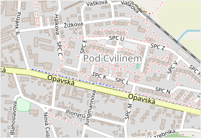 SPC K v obci Krnov - mapa ulice