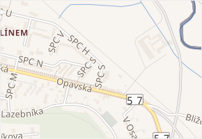 SPC R v obci Krnov - mapa ulice