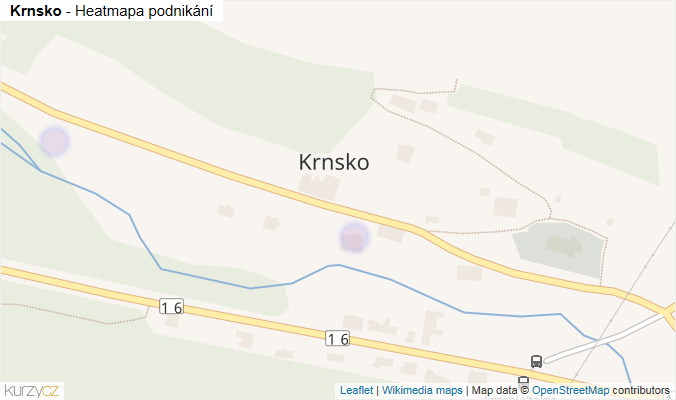 Mapa Krnsko - Firmy v části obce.