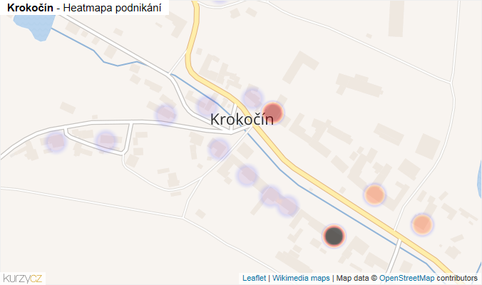 Mapa Krokočín - Firmy v části obce.
