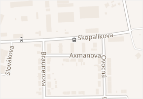 Axmanova v obci Kroměříž - mapa ulice