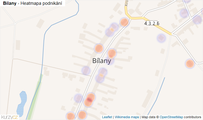 Mapa Bílany - Firmy v části obce.