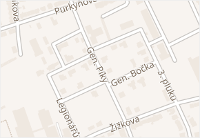 Gen. Píky v obci Kroměříž - mapa ulice