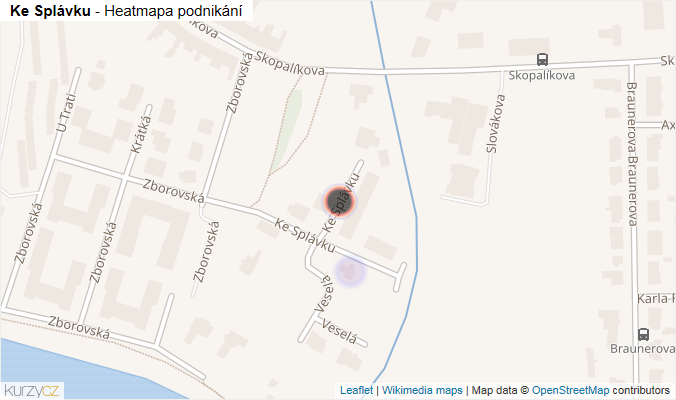 Mapa Ke Splávku - Firmy v ulici.