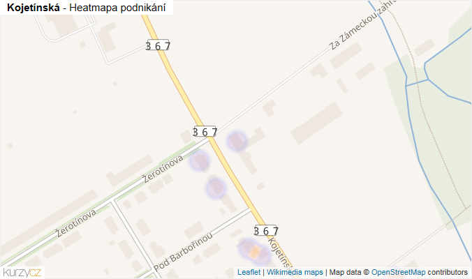 Mapa Kojetínská - Firmy v ulici.