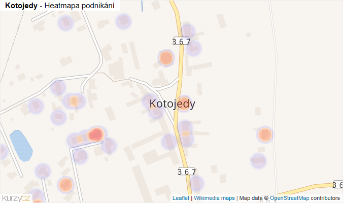 Mapa Kotojedy - Firmy v části obce.