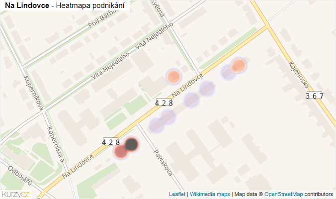 Mapa Na Lindovce - Firmy v ulici.