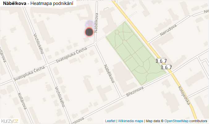 Mapa Nábělkova - Firmy v ulici.