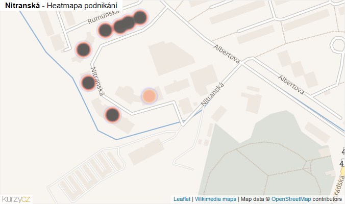 Mapa Nitranská - Firmy v ulici.