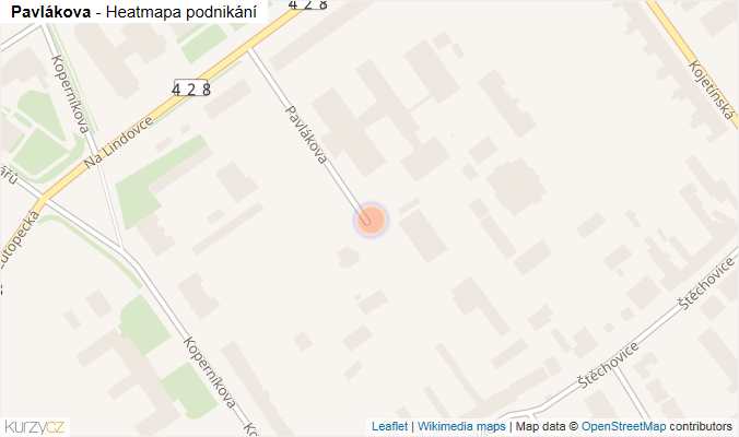 Mapa Pavlákova - Firmy v ulici.