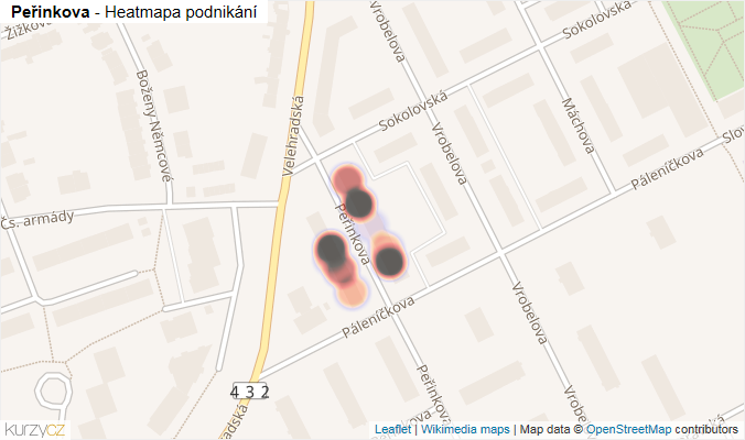 Mapa Peřinkova - Firmy v ulici.