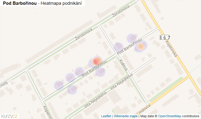 Mapa Pod Barbořinou - Firmy v ulici.