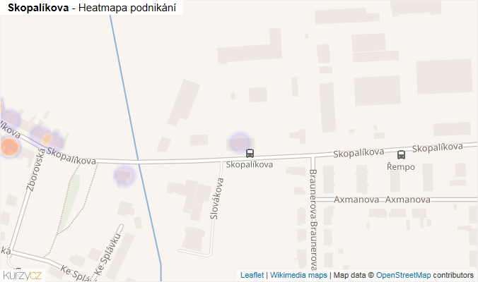 Mapa Skopalíkova - Firmy v ulici.