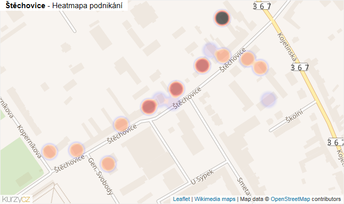 Mapa Štěchovice - Firmy v ulici.