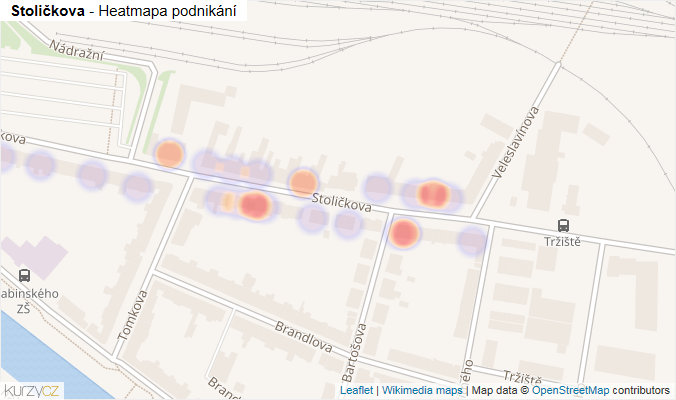 Mapa Stoličkova - Firmy v ulici.