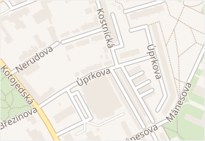 Úprkova v obci Kroměříž - mapa ulice