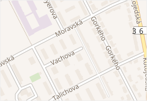 Vachova v obci Kroměříž - mapa ulice