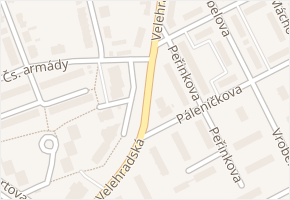 Velehradská v obci Kroměříž - mapa ulice