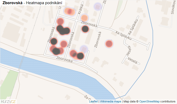 Mapa Zborovská - Firmy v ulici.