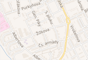 Žižkova v obci Kroměříž - mapa ulice