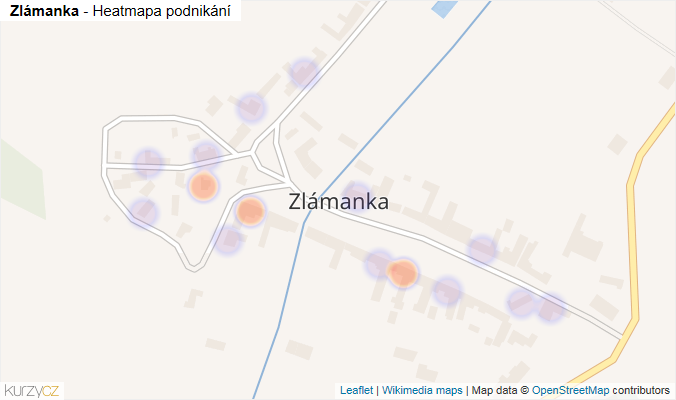 Mapa Zlámanka - Firmy v části obce.