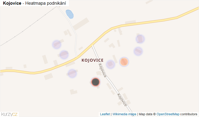 Mapa Kojovice - Firmy v části obce.