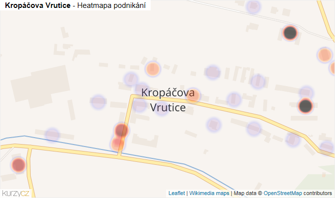 Mapa Kropáčova Vrutice - Firmy v části obce.
