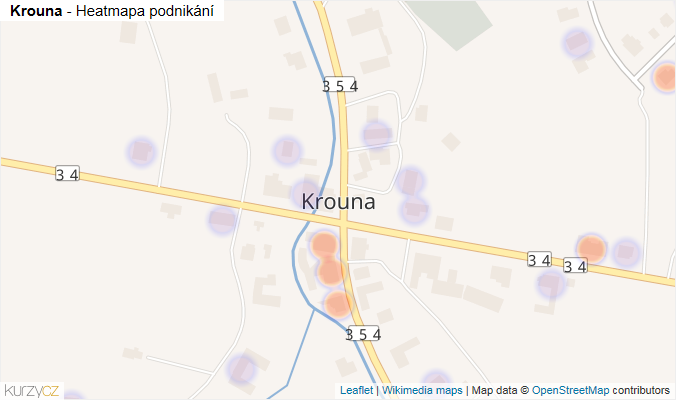 Mapa Krouna - Firmy v části obce.