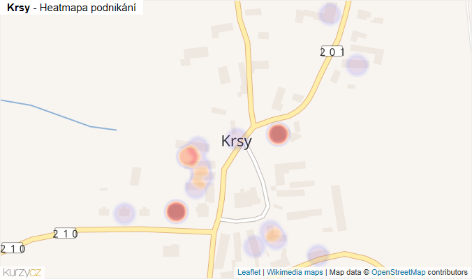 Mapa Krsy - Firmy v části obce.