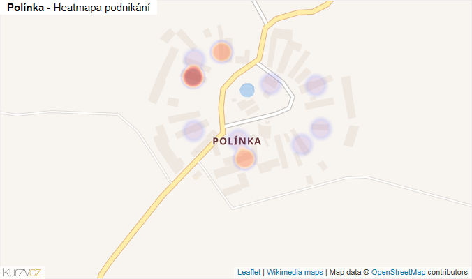 Mapa Polínka - Firmy v části obce.