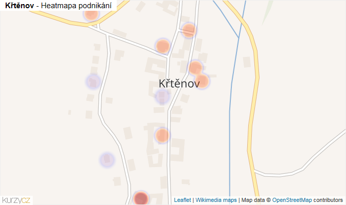 Mapa Křtěnov - Firmy v části obce.