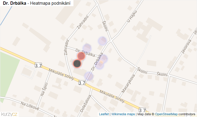 Mapa Dr. Drbálka - Firmy v ulici.