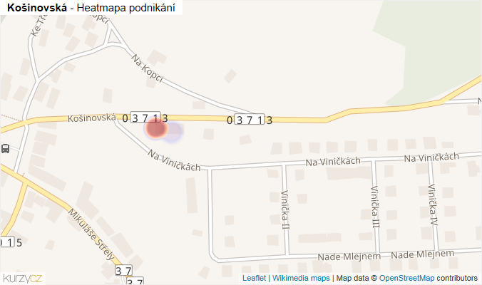 Mapa Košinovská - Firmy v ulici.