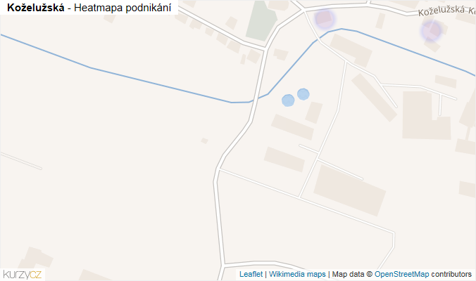 Mapa Koželužská - Firmy v ulici.