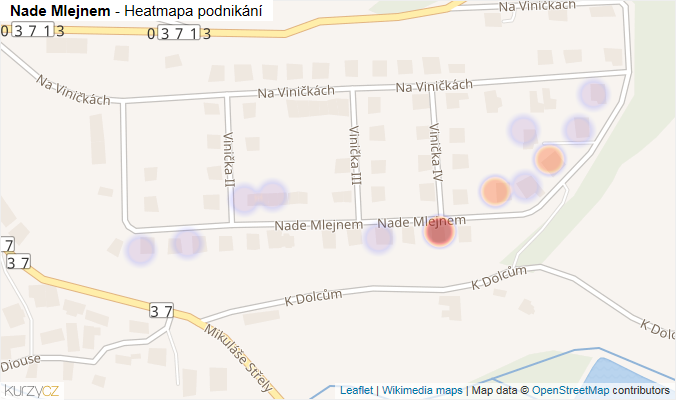 Mapa Nade Mlejnem - Firmy v ulici.
