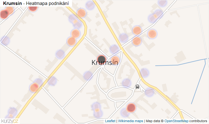 Mapa Krumsín - Firmy v části obce.