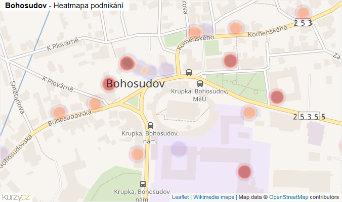Mapa Bohosudov - Firmy v části obce.