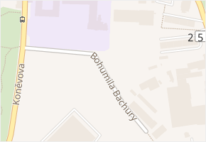 Bohumila Bachury v obci Krupka - mapa ulice