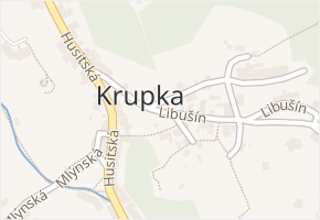 Krupka v obci Krupka - mapa části obce