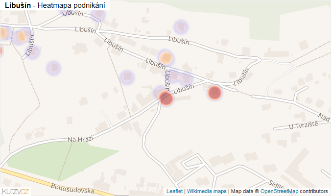 Mapa Libušín - Firmy v ulici.