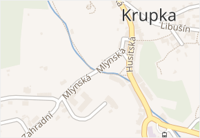 Mlýnská v obci Krupka - mapa ulice
