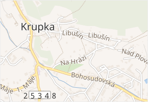 Na Hrázi v obci Krupka - mapa ulice